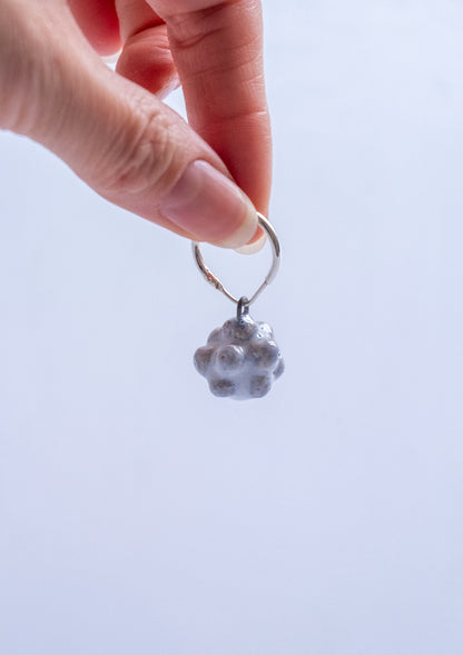 Boucle d'oreille en céramique, bleu ciel