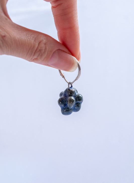 Boucle d'oreille en céramique, bleu éléctrique