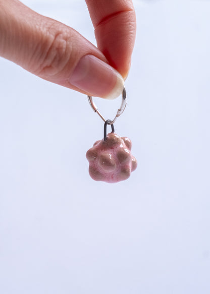 Boucle d'oreille en céramique, rose