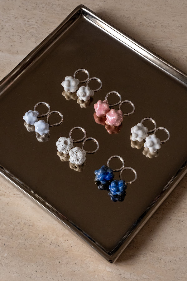 Boucle d'oreille en céramique, rose
