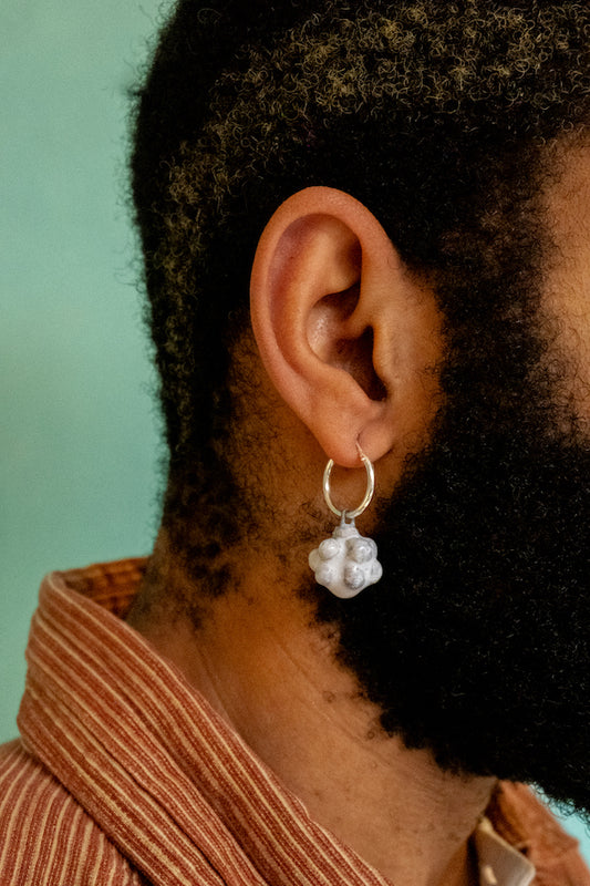 Boucle d'oreille en céramique, bleu ciel